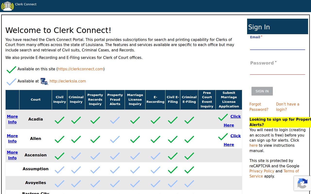 Jefferson Davis Parish civil docket Clerk Connect electronic filing login