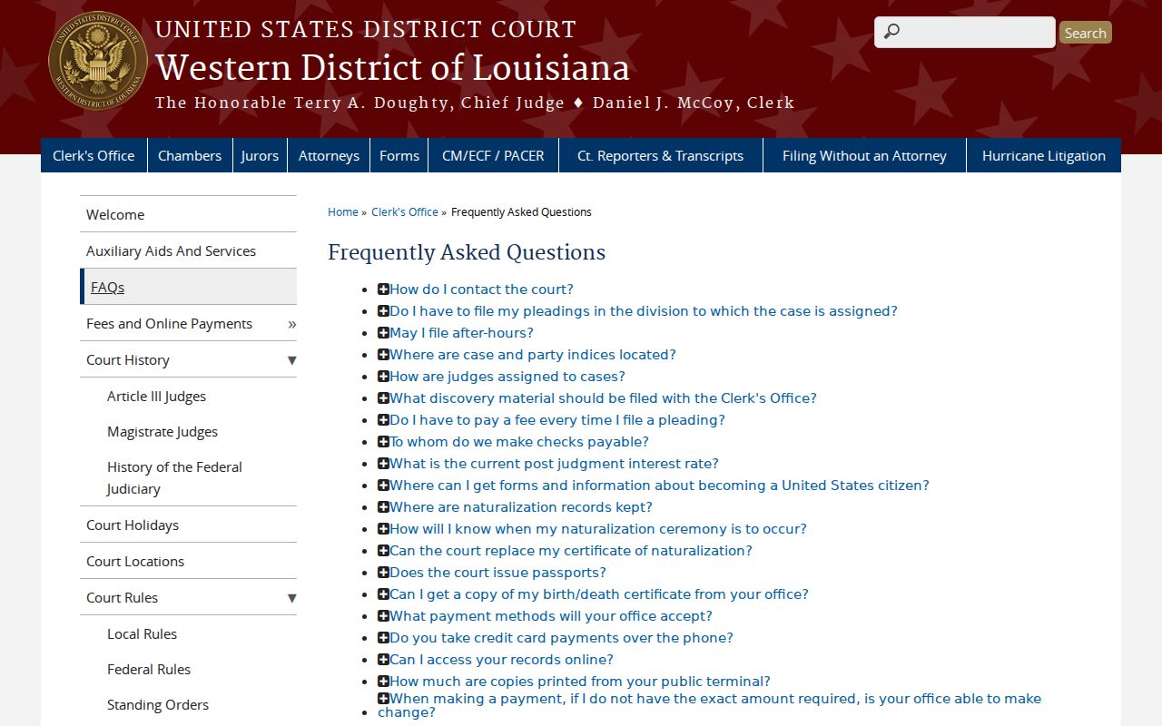 Fenton court docket Western District federal court FAQ