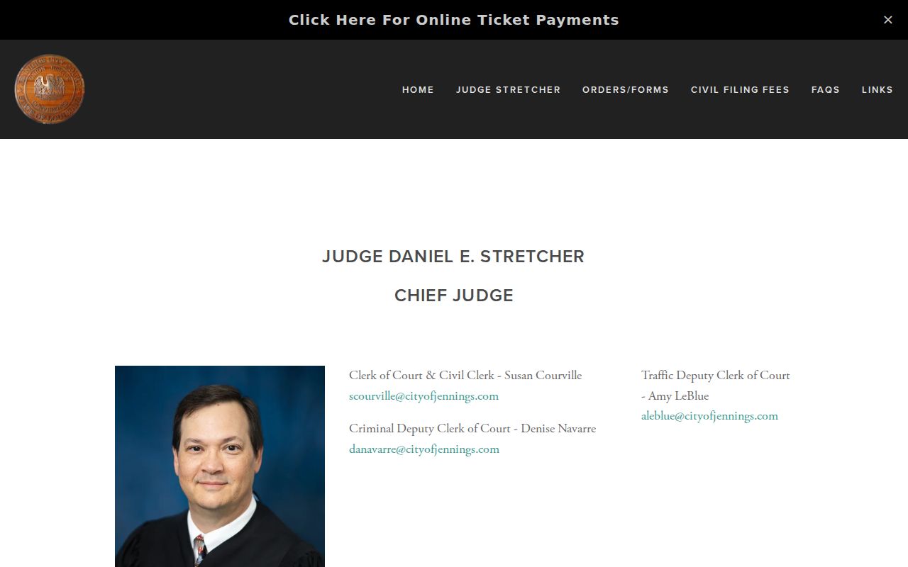 Jennings court docket City Court judge and staff information
