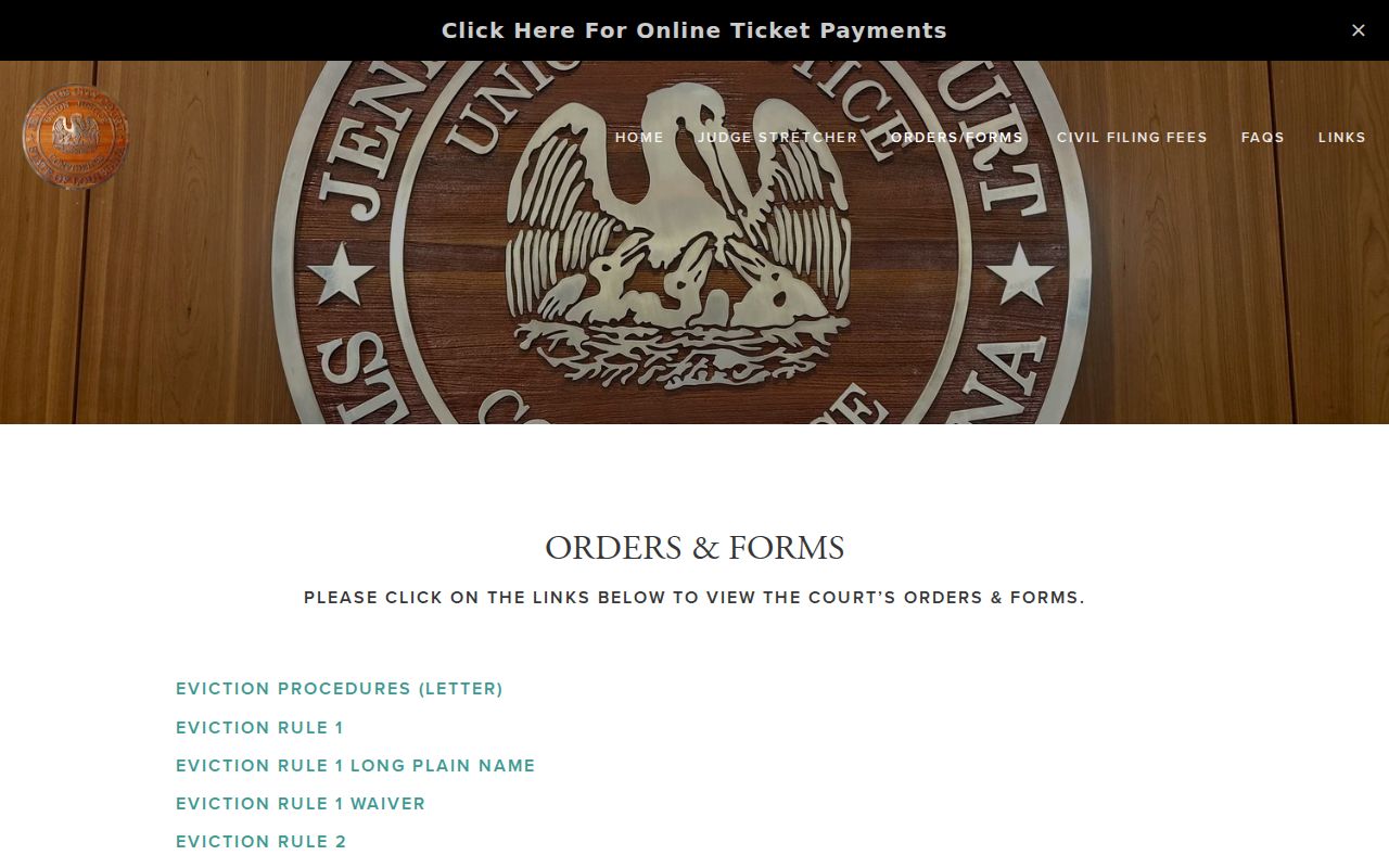 Jennings court docket City Court orders and forms resource