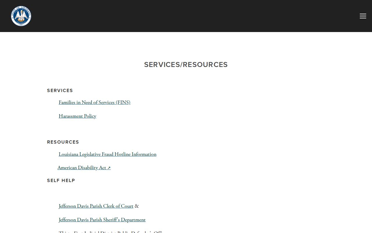 Lake Arthur court docket 31st Judicial District Court services resource